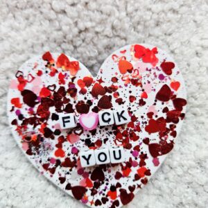 Aimant coeur - Modèle 1"Fuck you"
