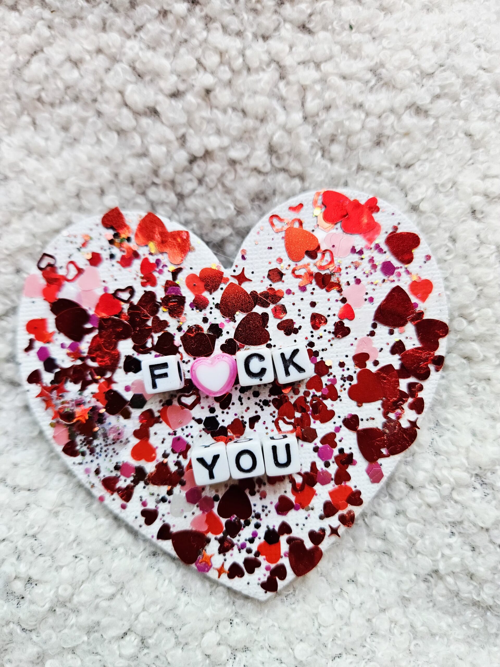 Aimant coeur - Modèle 1"Fuck you"