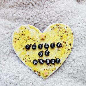 Aimant coeur - Modèle "Putain de merde"