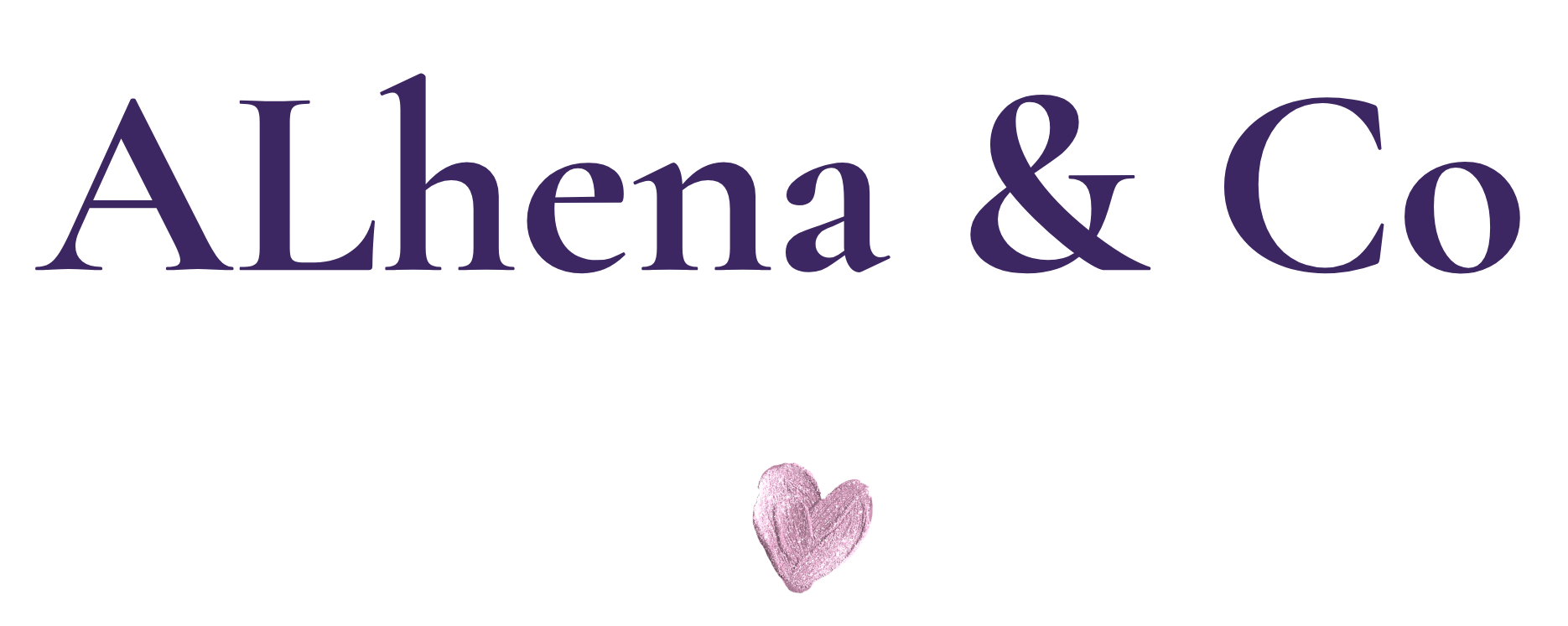 Logo ALhena & Co avec icône coeur à paillettes