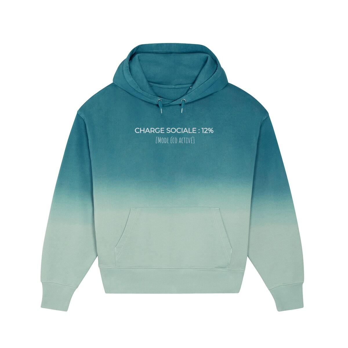 Sweat à capuche oversize Dip Dye — « Charge sociale : 12 % »