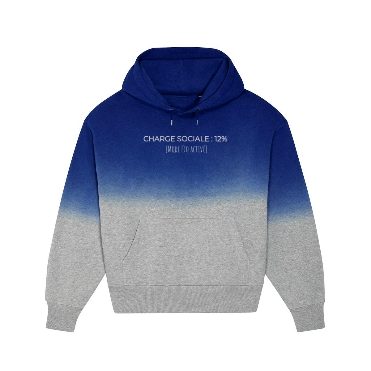 Sweat à capuche oversize Dip Dye — « Charge sociale : 12 % »