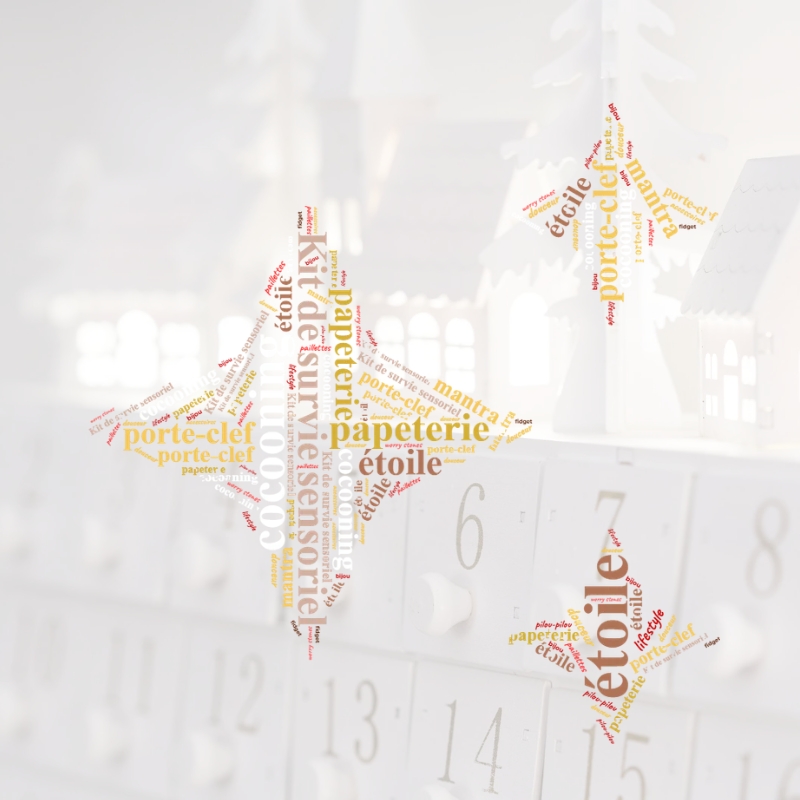 Contenu du calendrier de l'avent neuroatypique, worrystone, accessoires et décoration lifestyle, kit de survie anti-stress